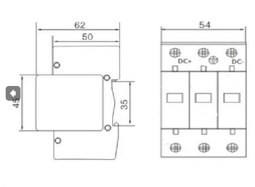 Přepěťová ochrana VCX DC 1200V B+C 3P 5kA
